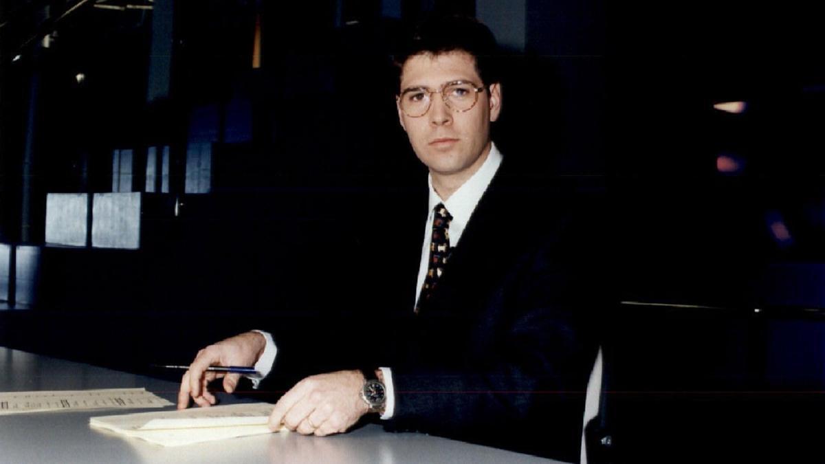 Juan Carlos Etxeberria, en su primera etapa como presentador de los informativos