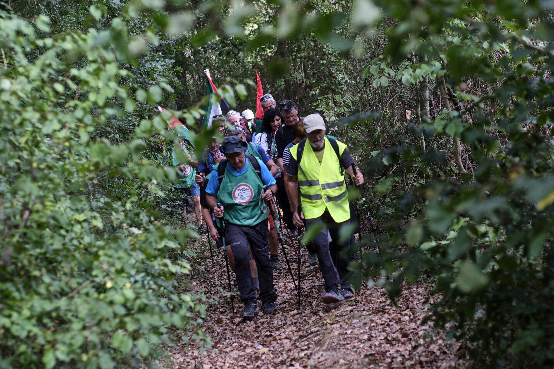 Fotos de la séptima etapa de la marcha propalestina por Navarra, desde Eltzaburu hasta Doneztebe