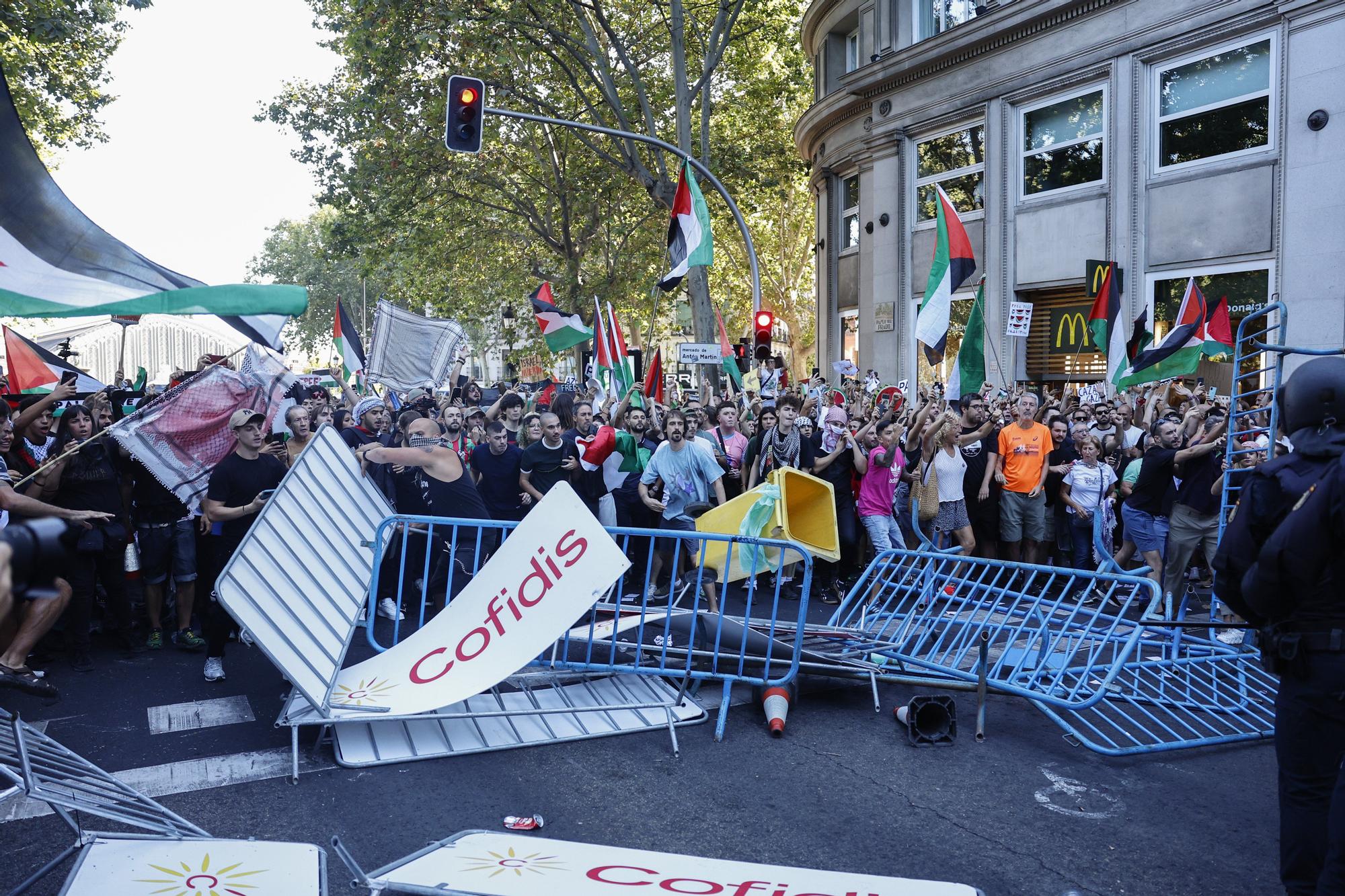 Cargas policiales en Madrid contra los manifestantes propalestina