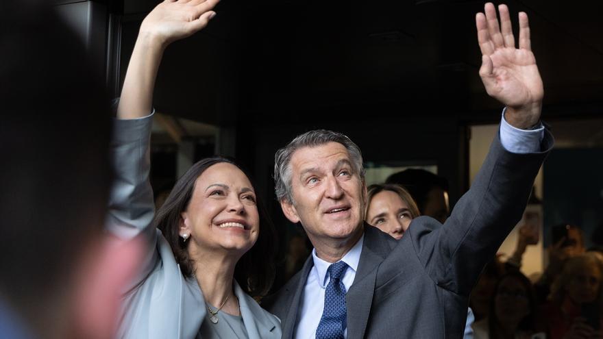 El PP recibe con honores a María Corina Machado al grito de "¡Valiente!"