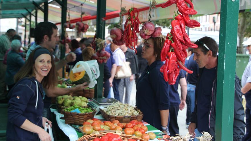 Feria agrícola en Bermeo en el día de Santa Eufemia