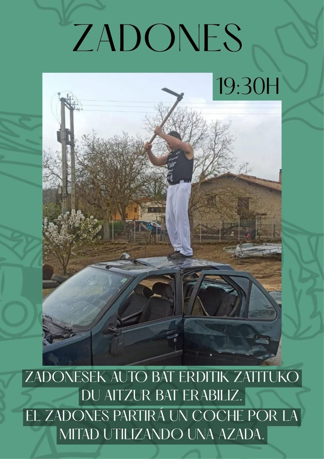 Ver cómo se corta un coche por la mitad con una azada, una de las propuestas del Ekhifest