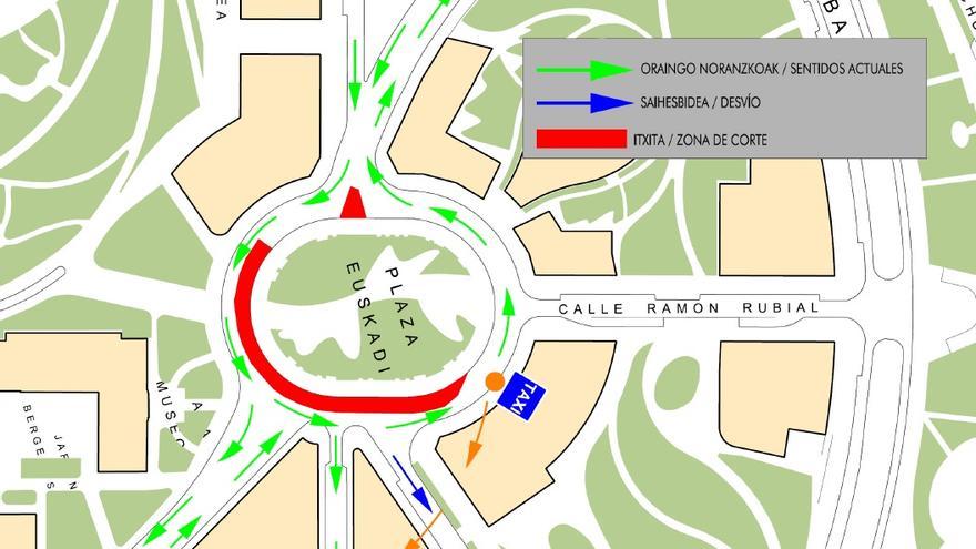 La movilidad cambiará en la Plaza Euskadi en los últimos tres meses.