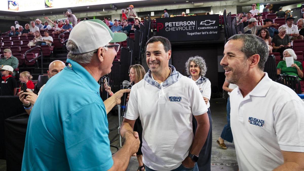 El lehendakari, Imanol Pradales, durante su visita a Boise (Idaho, Estados Unidos) para participar en el Jaialdi 2025.