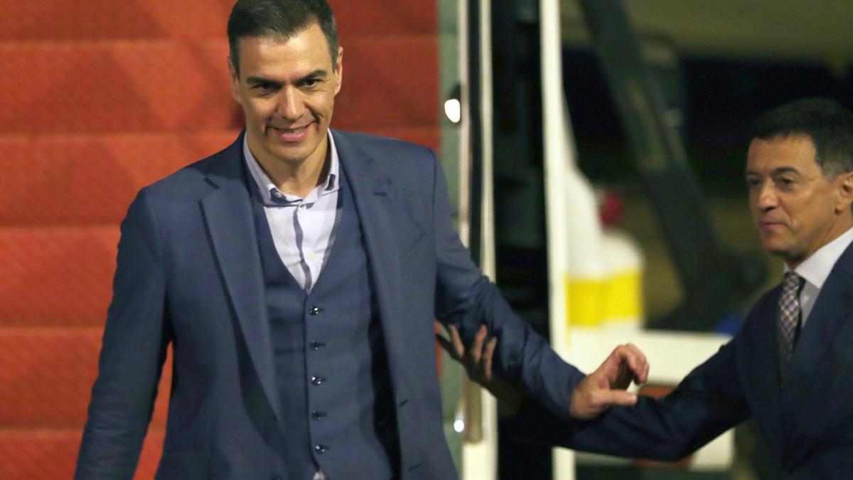 Pedro Sánchez, nada más aterrizar en Brasil para una visita oficial de tres días.