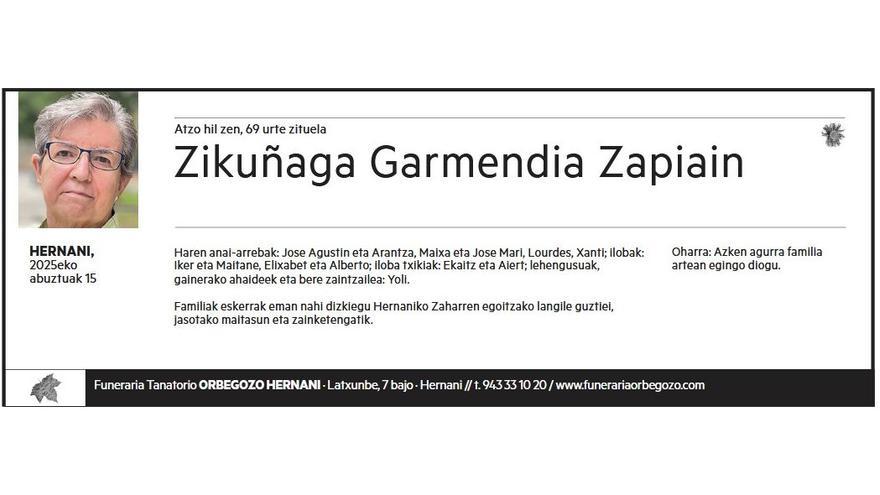 ZIKUÑAGA GARMENDIA ZAPIAIN