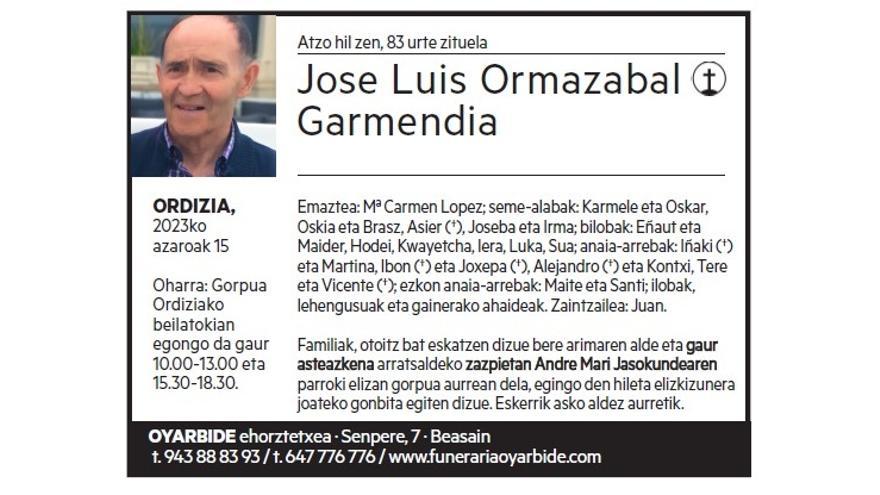 JOSE LUIS ORMAZABAL GARMENDIA