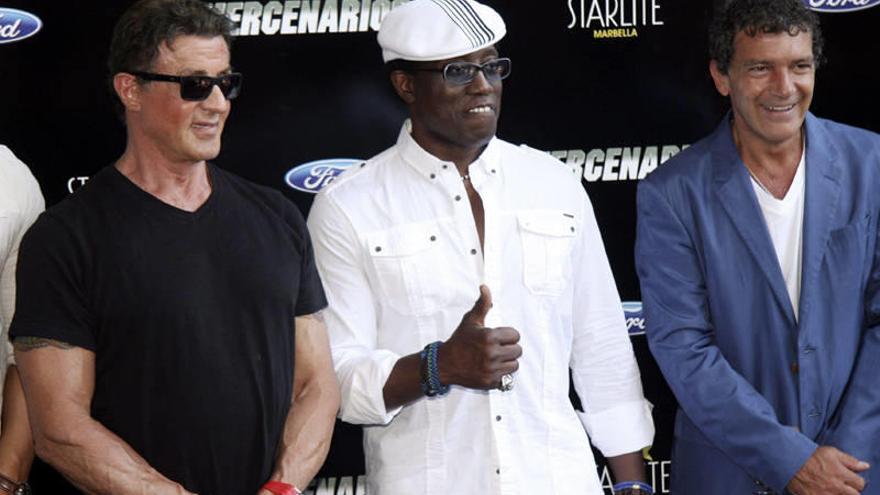 Stallone y Banderas presentan en Marbella &quot;Los mercenarios 3&quot;