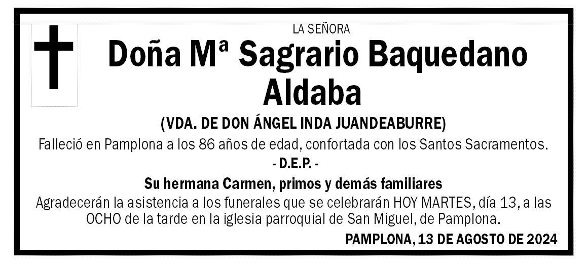Mª Sagrario Baquedano Aldaba