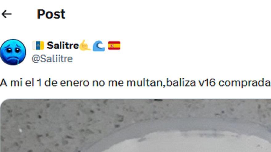 La baliza más original que arrasa en X: "A mí no me multan"