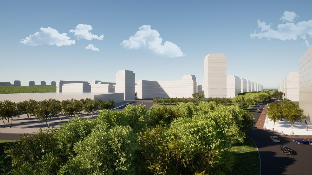 Recreación del futuro barrio de Etxabakoitz.