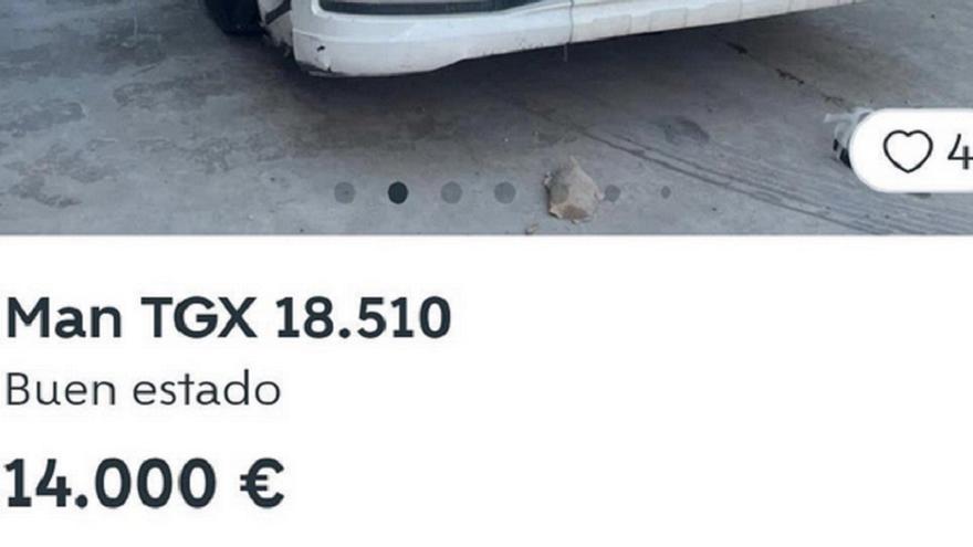 Vende en Wallapop un camión en &quot;buen estado&quot; y las fotos hay que verlas