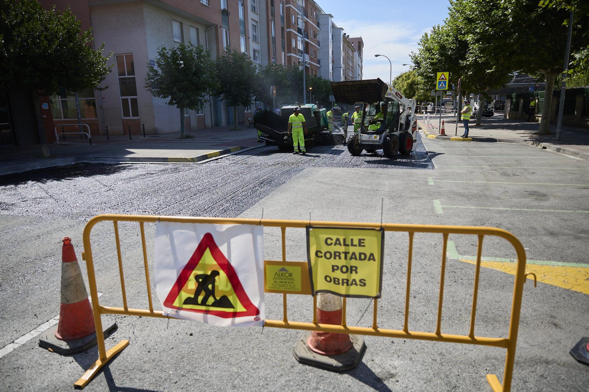 Fotos de las obras en Pamplona, que no descansa ni en verano