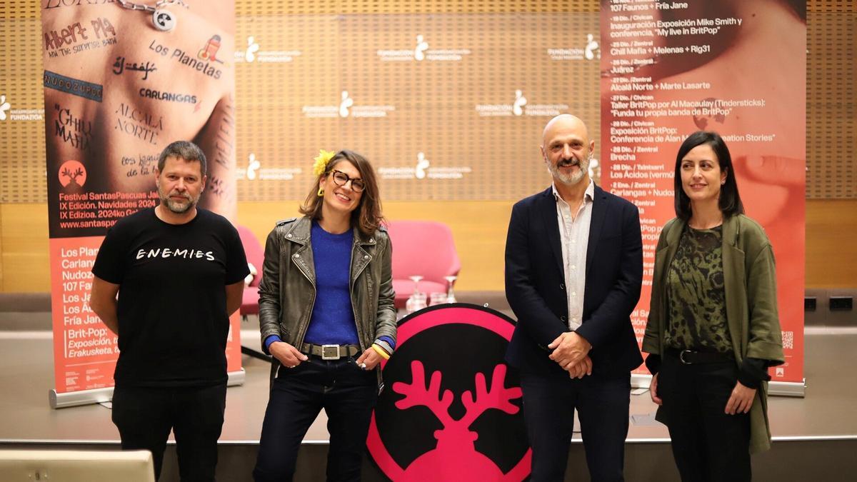 Fernando Garayoa, Maider Beloki, Javier Muruzabal e Iranzu Vázquez organizadores del festival Santaspascuas