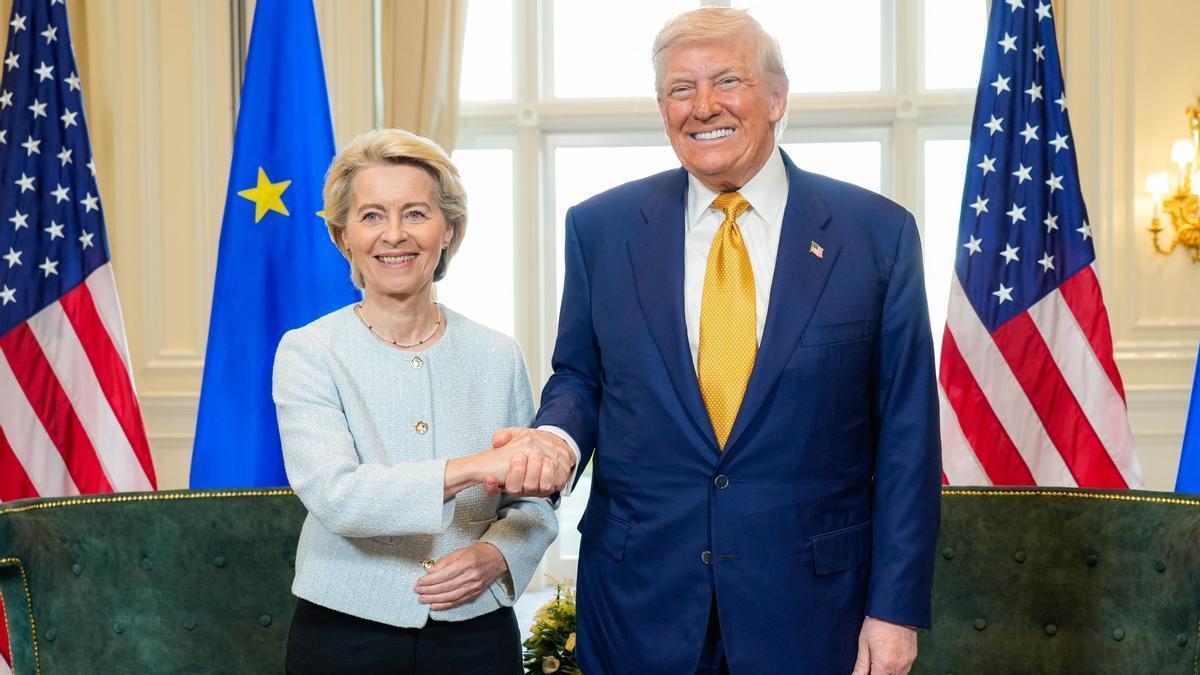 Von der Leyen y Trump, el domingo pasado en Escocia.