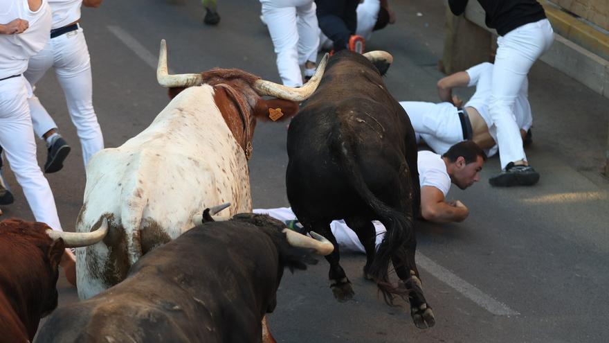 Riesgo y muchos corredores en el penúltimo encierro de Tudela