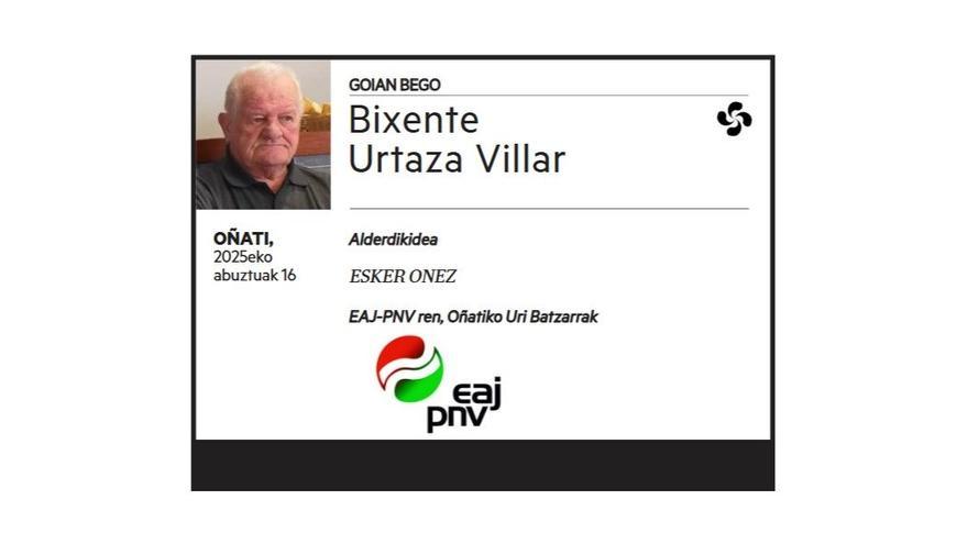 BIXENTE URTAZA VILLAR