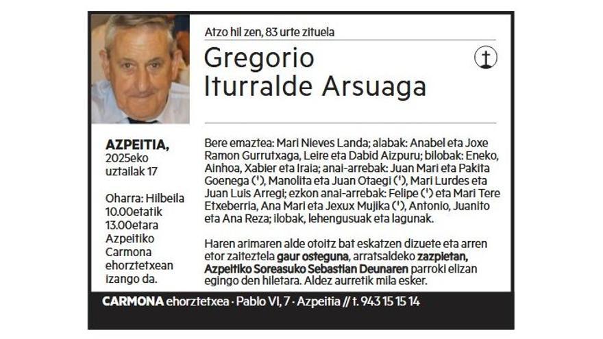 GREGORIO ITURRALDE ARSUAGA
