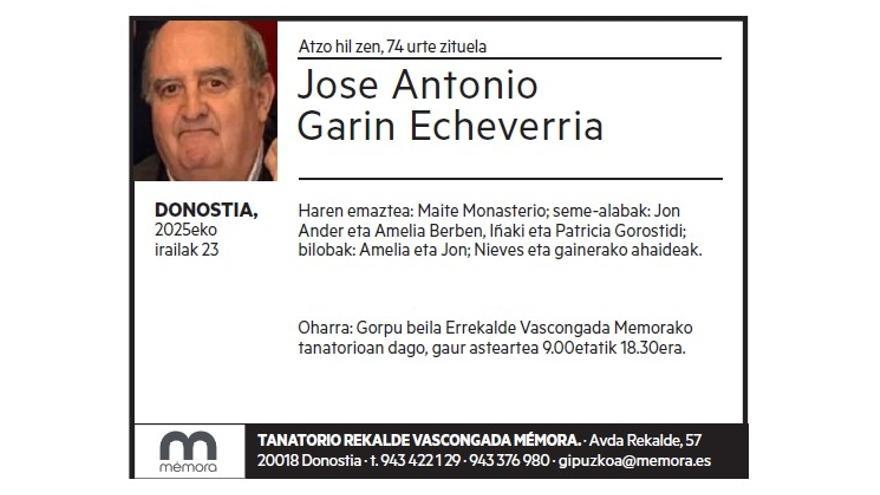 JOSE ANTONIO GARIN ECHEVERRIA