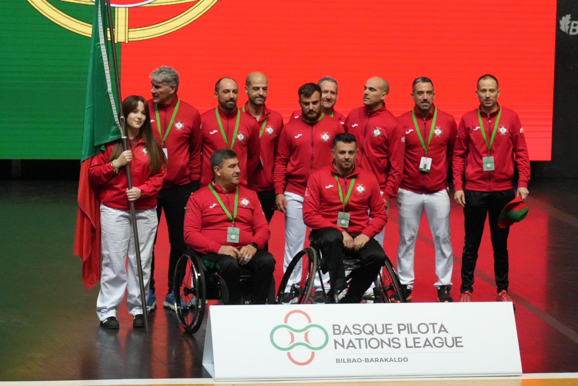 Inauguración de la Liga de Naciones de 36 metros en el frontón Bizkaia