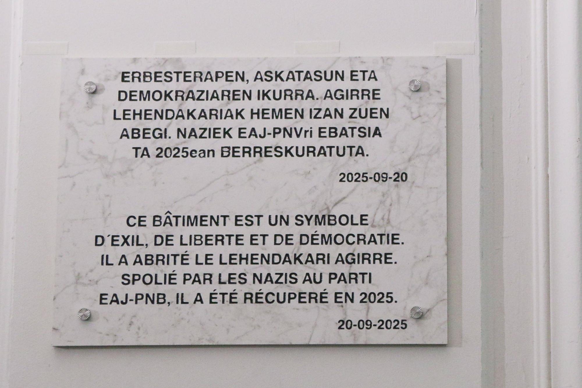El PNV regresa al edificio parisino que le arrebató el franquismo