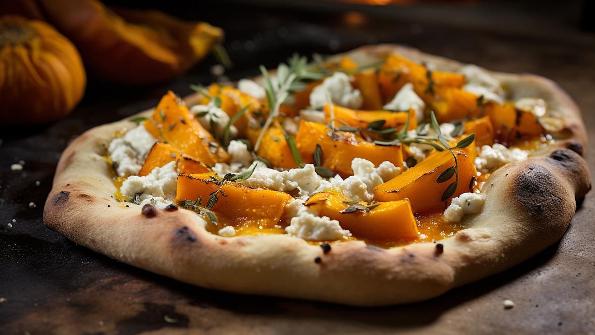Pinsa con calabaza.