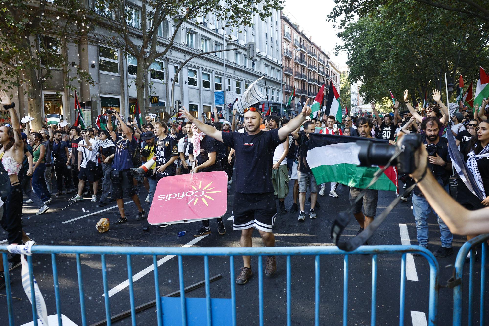 Cargas policiales en Madrid contra los manifestantes propalestina