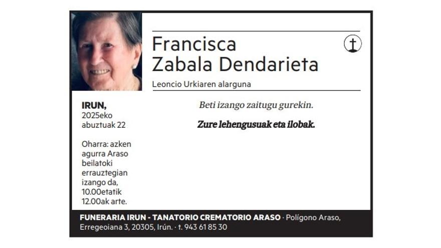 Francisca Zabala Dendarieta
