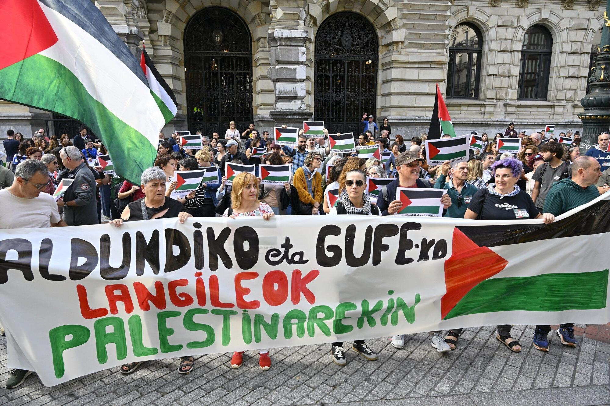 Miles de personas se manifiestan en Bilbao en apoyo al pueblo palestino