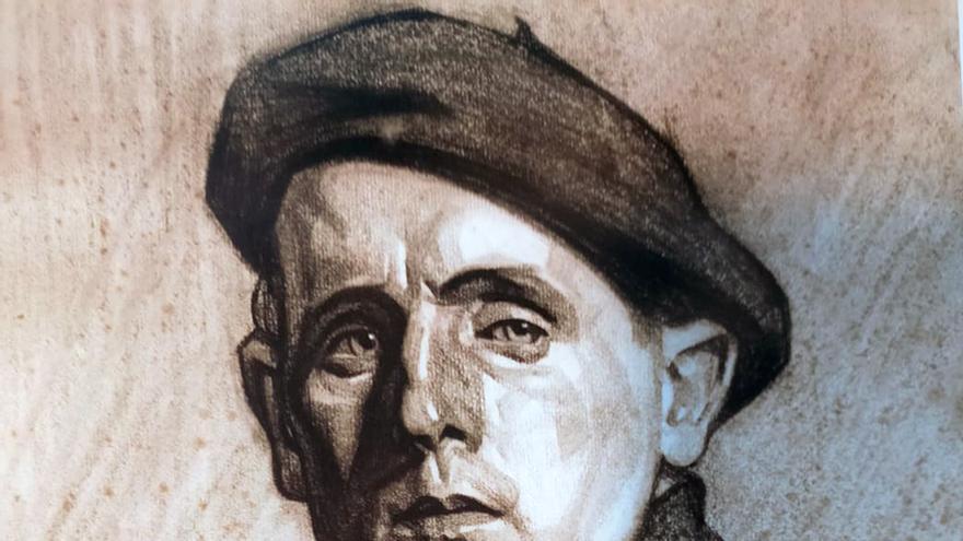 Autorretrato dibujado por Julio Beobide.
