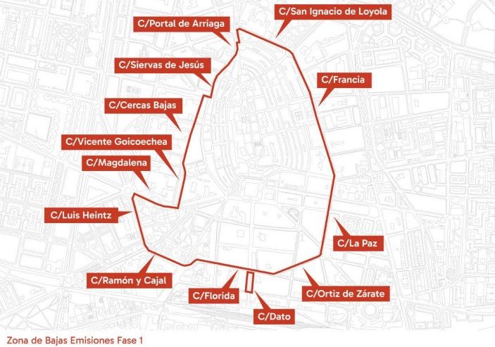 Mapa ZBE de Vitoria-Gasteiz