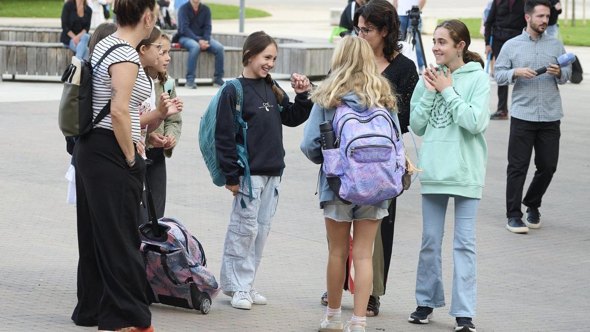Imagen de la vuelta a los colegios este jueves en Navarra.