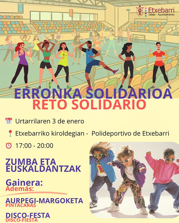 Cartel anunciador del nuevo reto solidario del 3 de enero