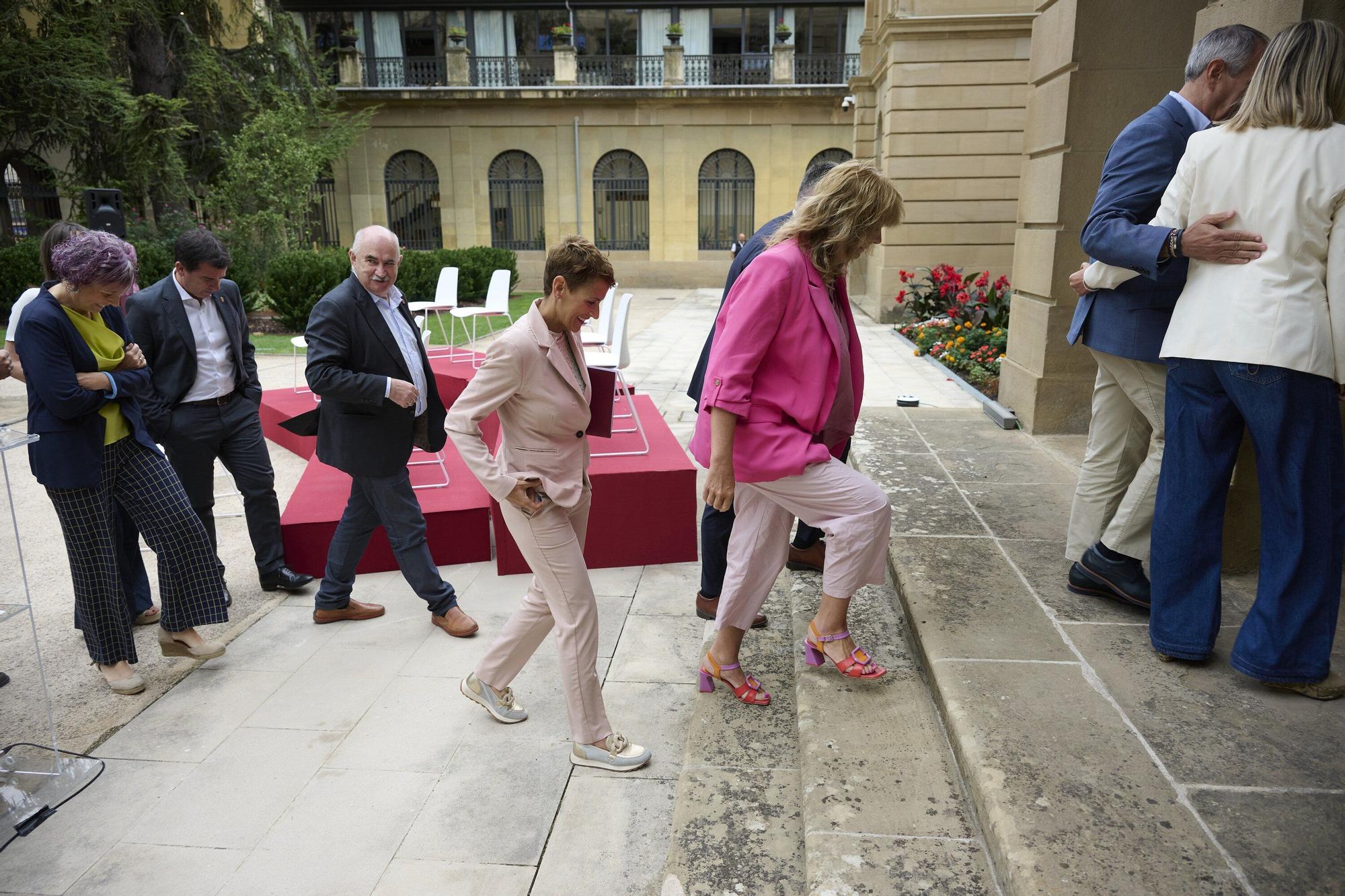 Rueda de prensa de María Chivite en la presentación del balance de mitad de legislatura