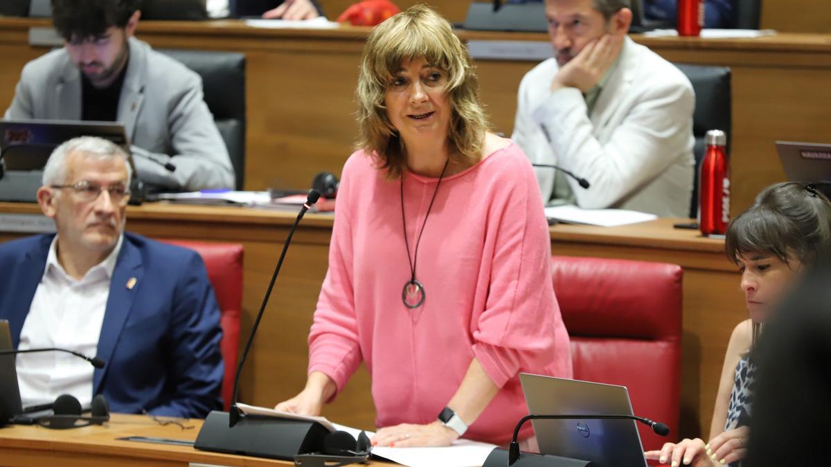 Ana Ollo, durante su intervención en el pleno.