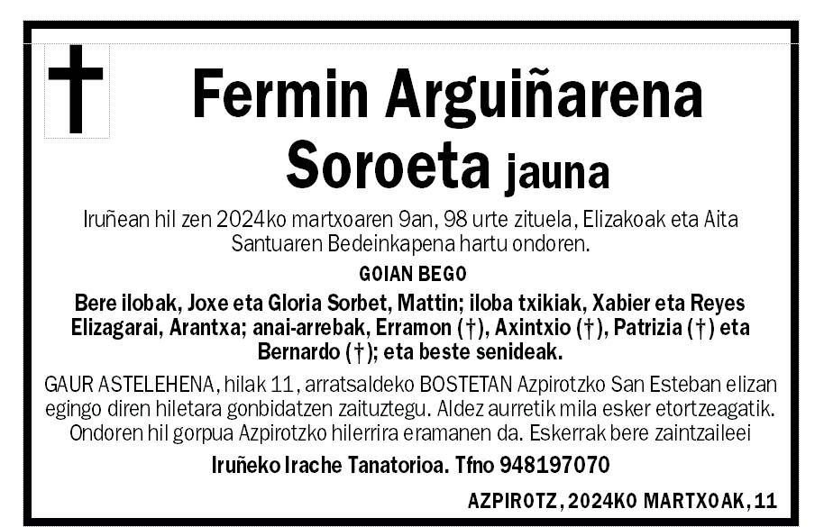 Fermin Arguiñarena Soroeta