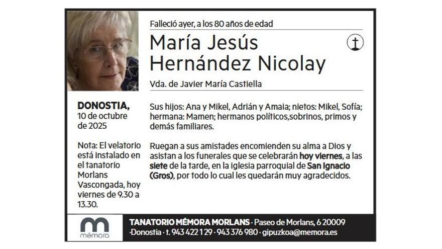 MARIA JESUS HERNANDEZ NICOLAY