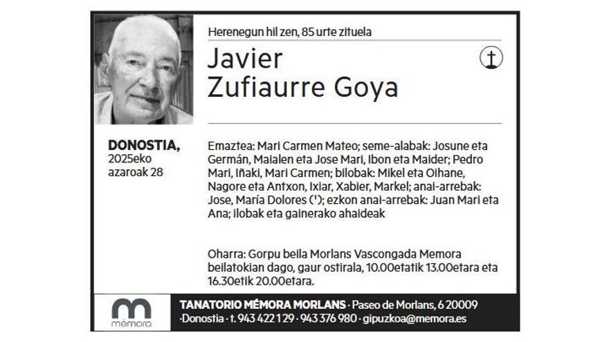 JAVIER ZUFIAURRE GOYA