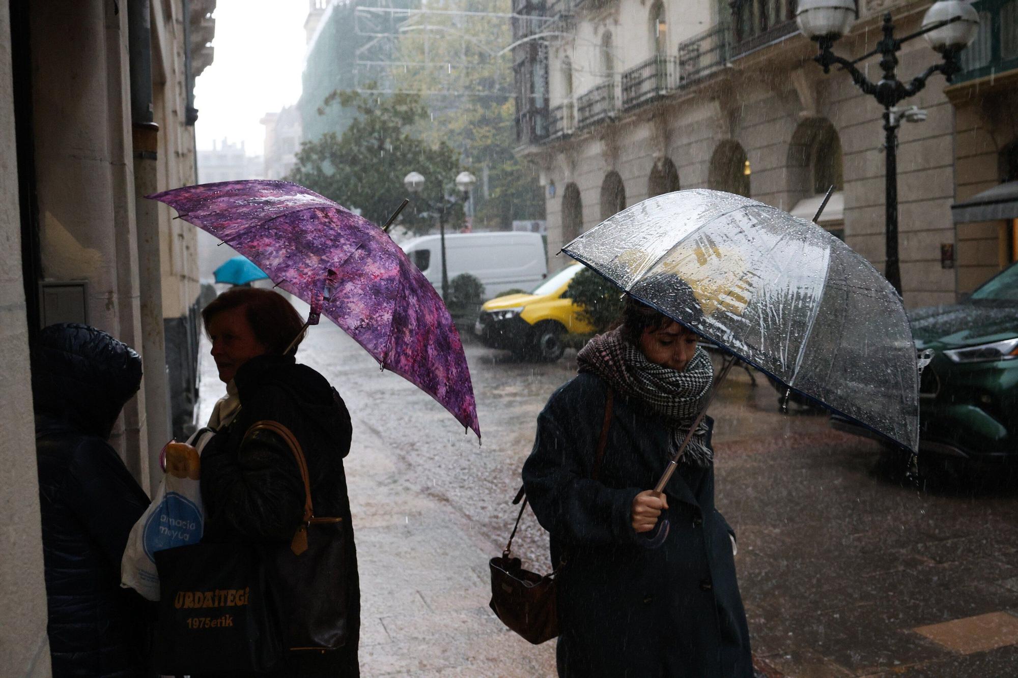 Temporal de frío, granizo y nieve en Bizkaia