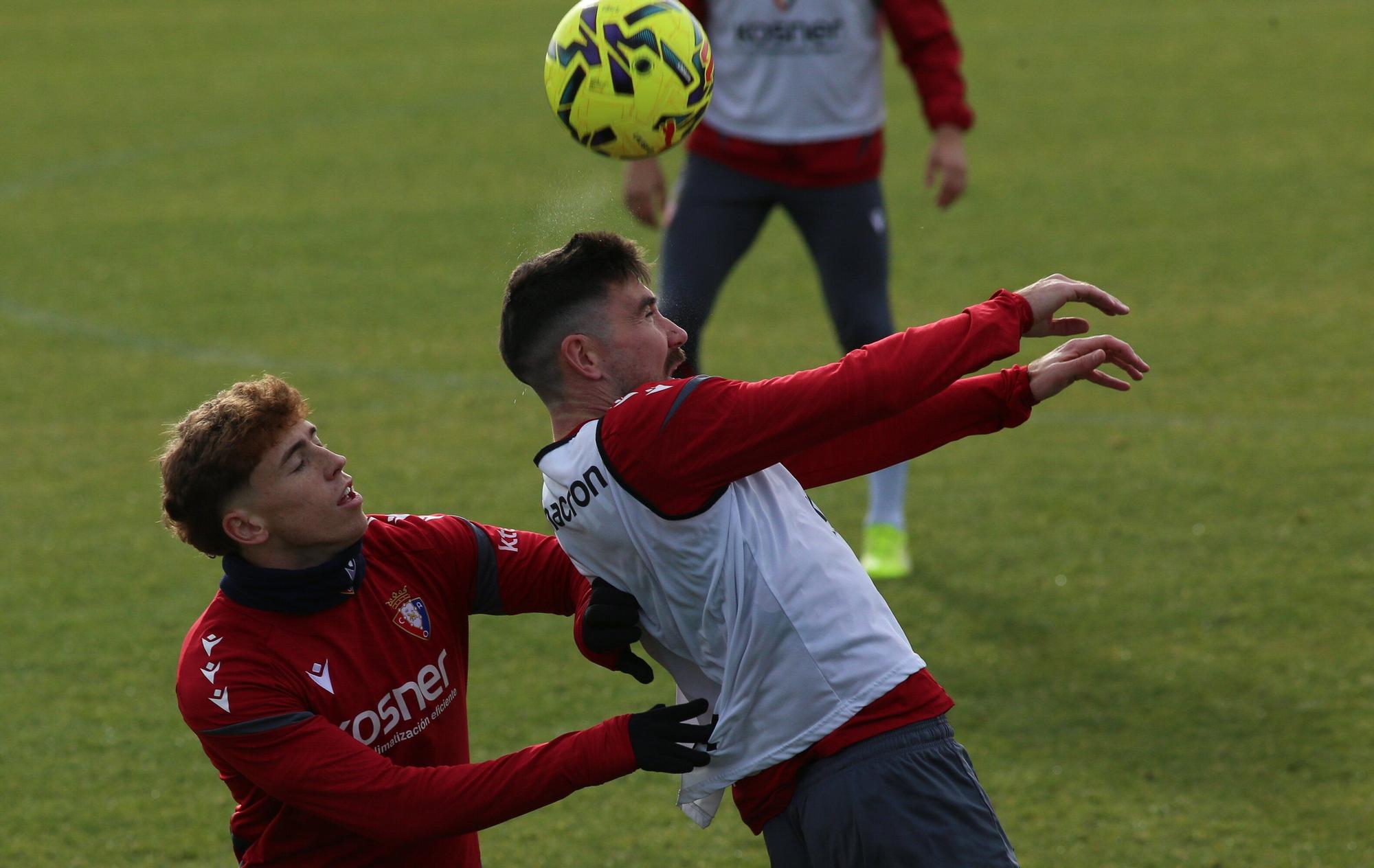 Fotos del entrenamiento en Tajonar en la víspera del Osasuna - Levante