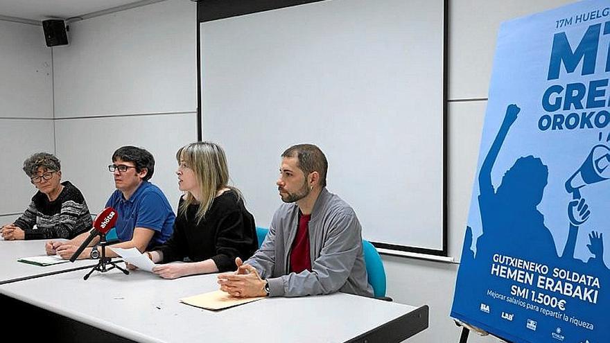 ELA y LAB convocan una huelga general en Navarra y la CAV por un SMI propio