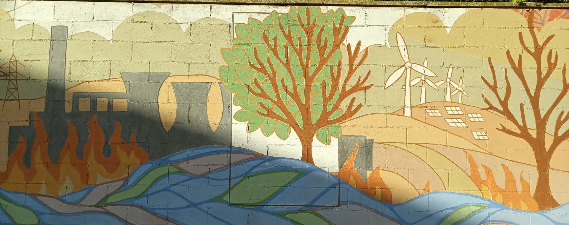 Un mural reivindica la acción climática en el IES Alhama de Corella