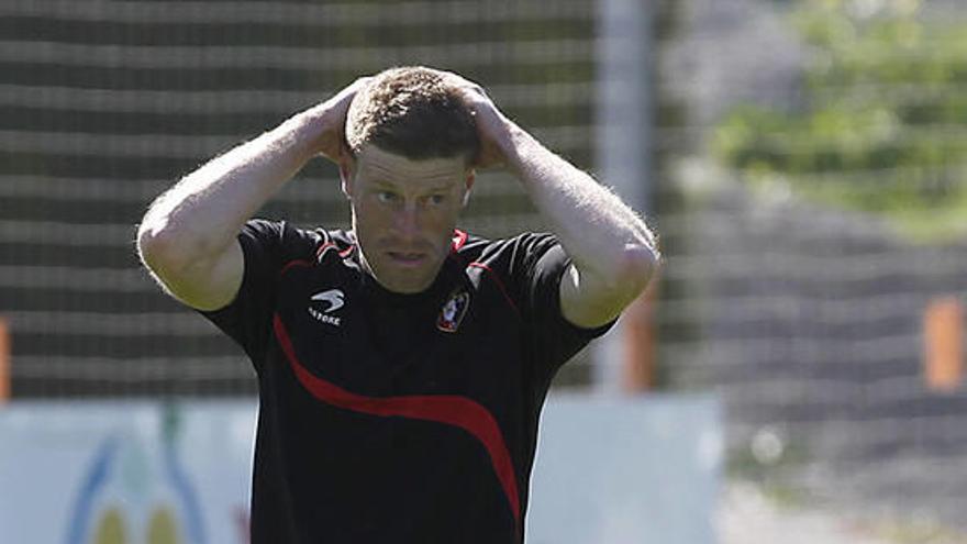 Sergio, durante un entrenamiento en Tajonar.