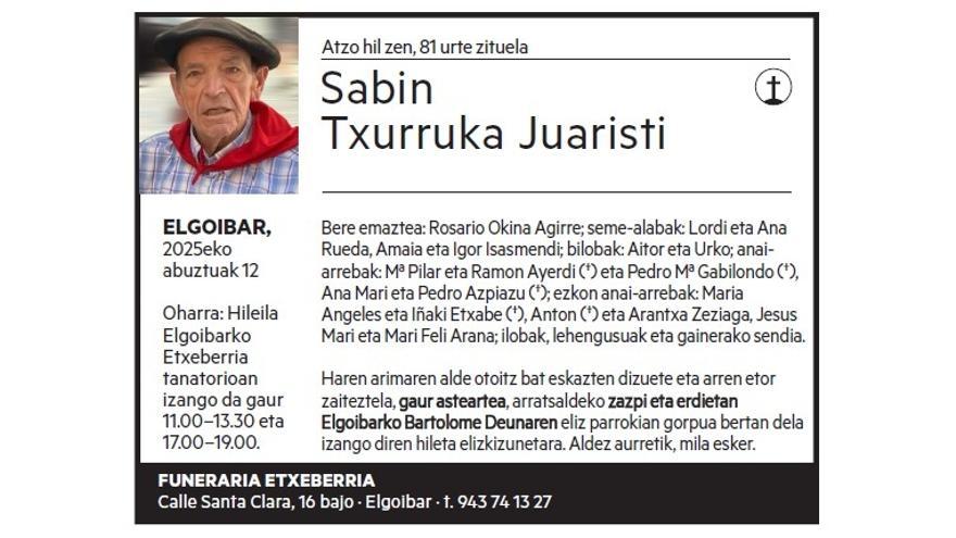 SABIN TXURRUKA JUARISTI