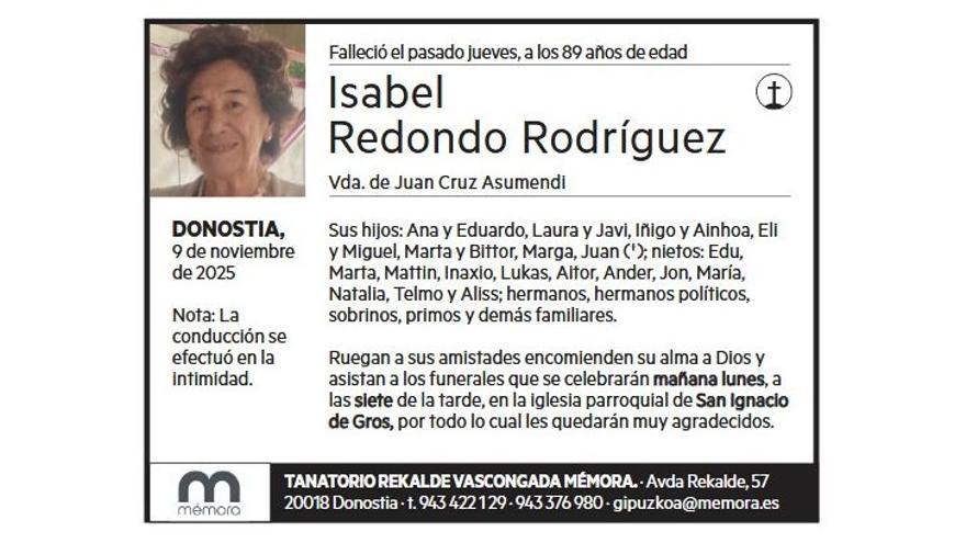 ISABEL REDONDO RODRIGUEZ