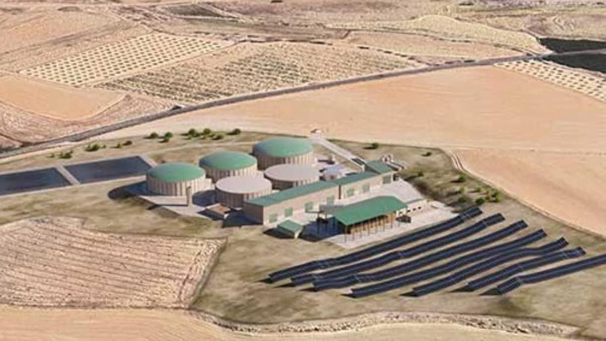 Recreación del proyecto de planta de biogas en Cintruénigo junto a la NA-6900.