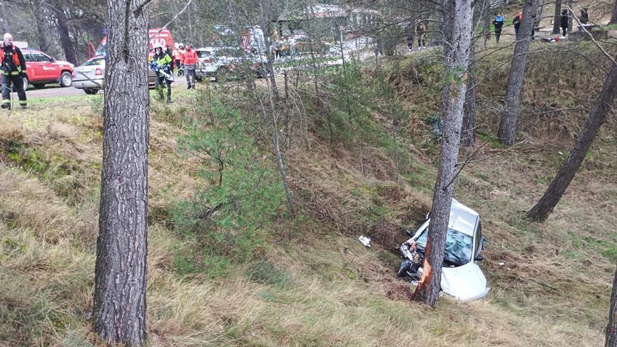 Seis heridos, cinco de ellos menores, al salirse de un camino y caer por un terraplén en Falces