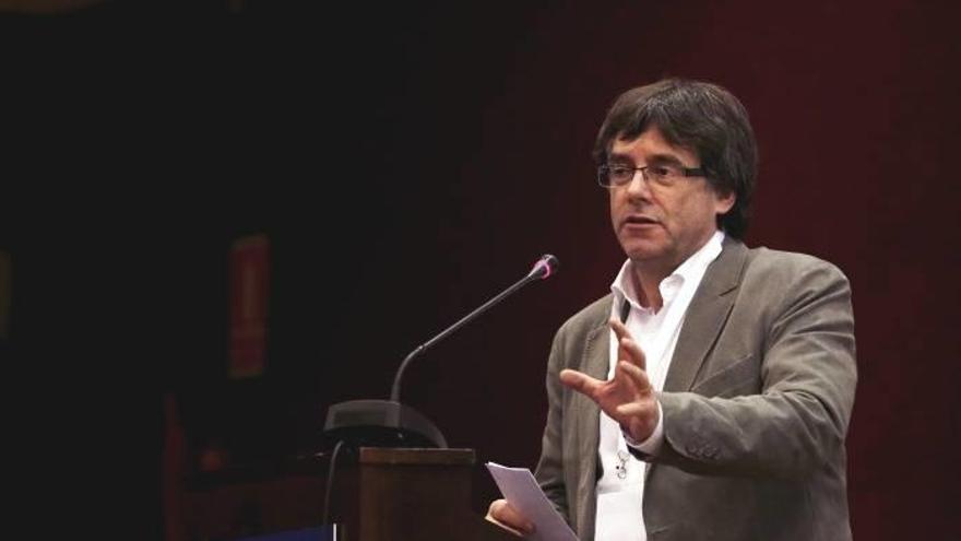 El president catalán, Carles Puigdemont, en un acto reciente de su partido, PDeCAT.