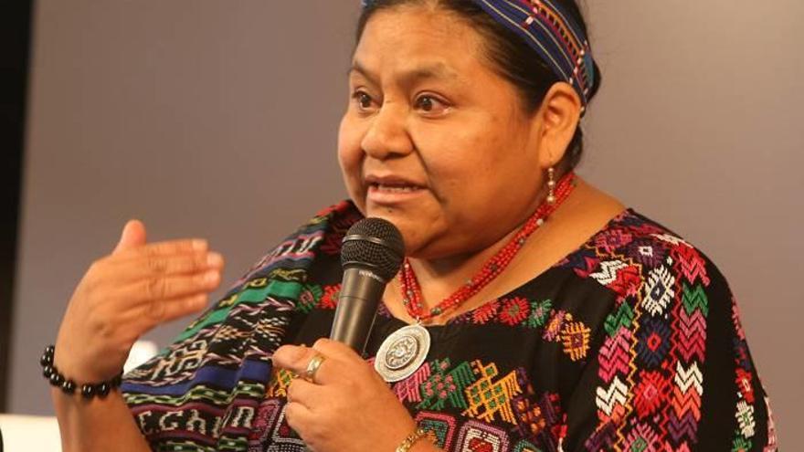 La Premio Nobel de la Paz Rigoberta Menchú.