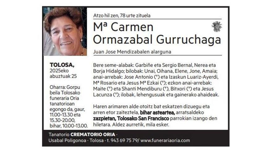 Mª Carmen Ormazabal Gurruchaga
